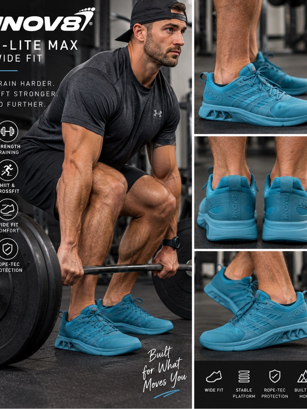 Inov-8 Teal Training Shoes - Men's Athletic Cross-Training